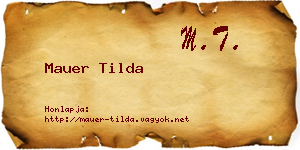Mauer Tilda névjegykártya